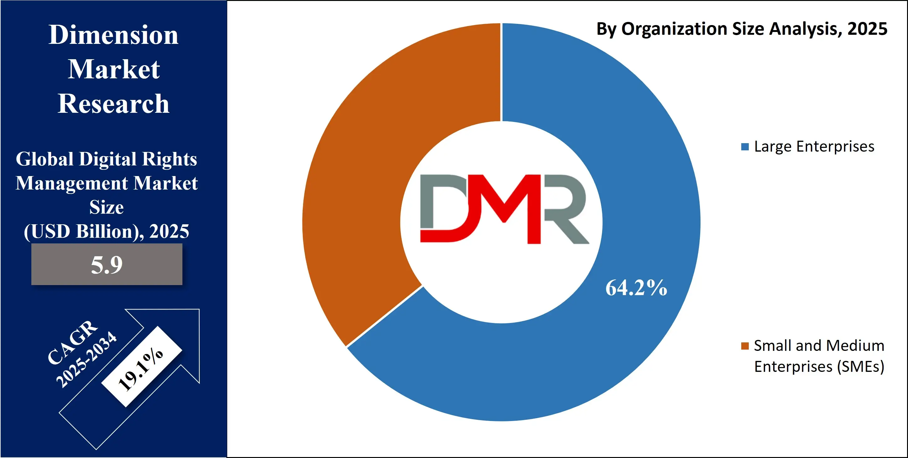 Global Digital Rights Management Market by Organization size Analysis