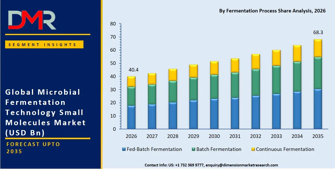 Microbial Fermentation Technology Small Molecules Market By Fermentation Process Share Analysis